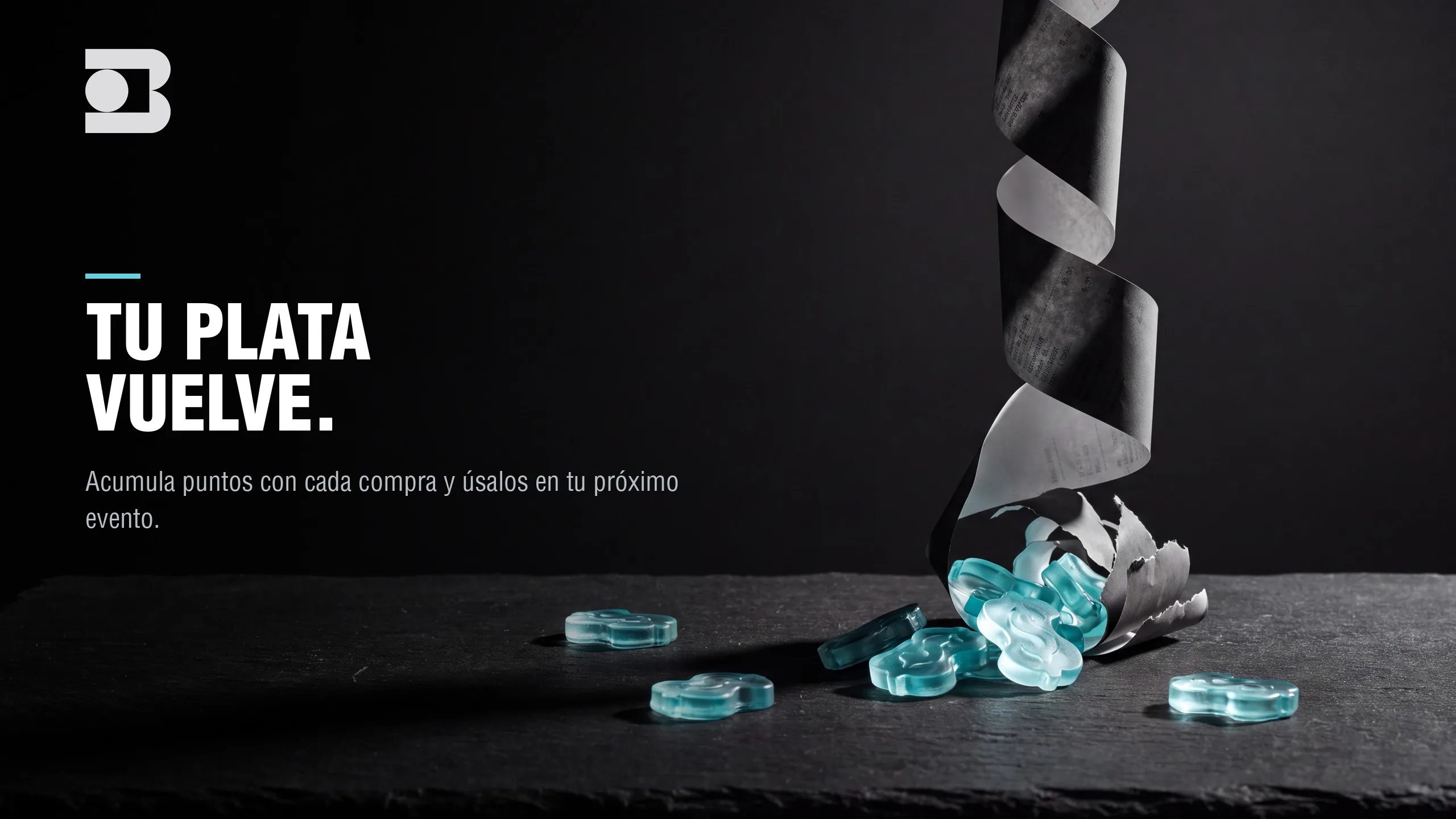 Tu plata vuelve. Acumula puntos con cada compra y úsalos en tu próximo evento.