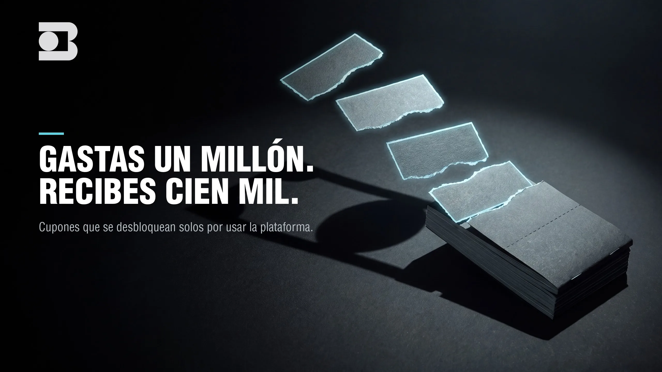 Gastas un millón. Recibes cien mil. Cupones que se desbloquean solos por usar la plataforma.